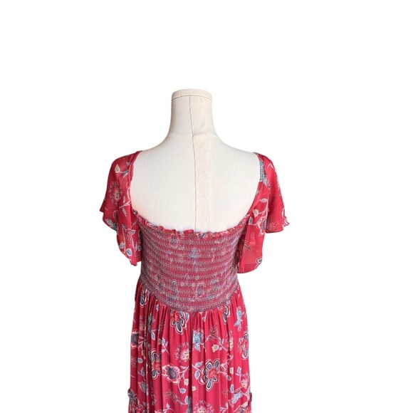 Sachin & Babi - Kara Maxi Dress Red Floral Chiffon Sz 10 - Picture 7 of 11